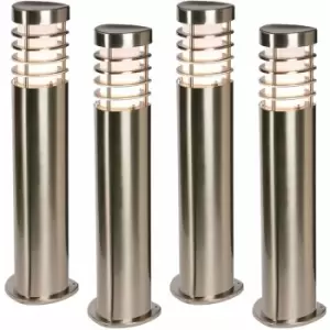 Image of 4 pack Modern Outdoor Stainless Steel Post Light - 10.5W E27 LED - 500mm Height