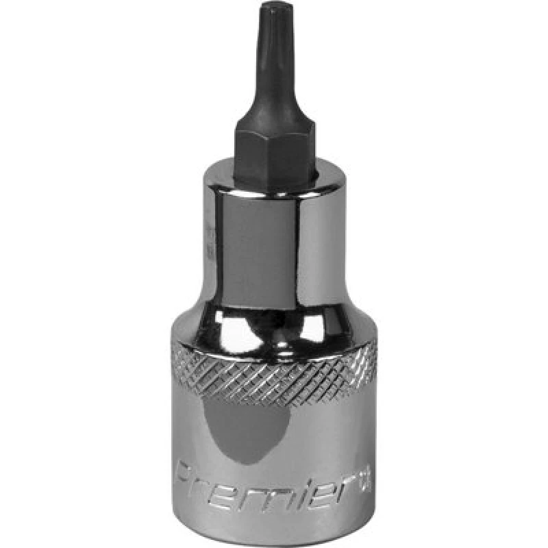 Image of Loops T20 TRX Star Socket Bit - 1/2" Square Drive - PREMIUM S2 Steel Head Knurled Grip Metallics