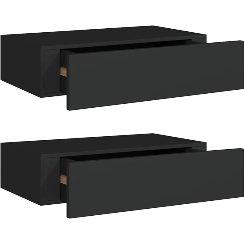 Image of VIDAXL Wall-mounted Drawer Shelves 2 pcs Black 40x23.5x10cm mdf Vidaxl 8720286418697