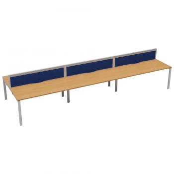 Image of CB 6 Person Bench 1200 x 780 - Beech Top and White Legs