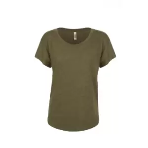 Image of Next Level Womens/Ladies Tri-Blend Dolman T-Shirt (3XL) (Military Green)