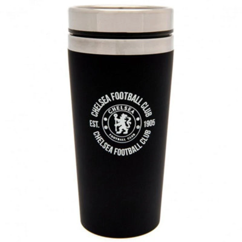Image of Chelsea FC Chelsea FC Executive Travel Mug in Black One Size Unisex 5059269905828
