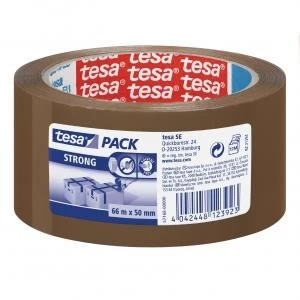 Image of tesa Strong PP Packaging Tape 50mmx66m Brown 57168 Pack 6 34406TE