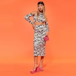 Image of Missguided Coord Midaxi Skirt Mg Wavy - Black