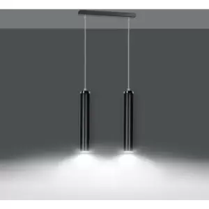 Image of Emibig Luna Black Bar Pendant Ceiling Light 2x GU10