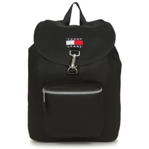 Image of Tommy Jeans Mens Heritage Flap Backpack - Black