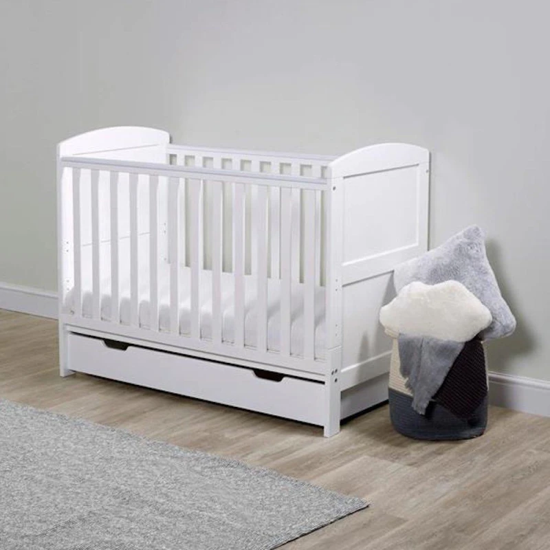 Image of Ickle Bubba Coleby Mini Cot Bed, Under Drawer&Premium Mattress White unisex one