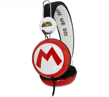 Image of OTL Super Mario Icon Red/Black Teen Stereo Headphones