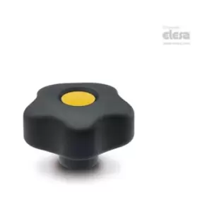 Image of Elesa - vctsoft Lobe knobs Soft-touch technopolymer Brass boss threaded hole VCT.4