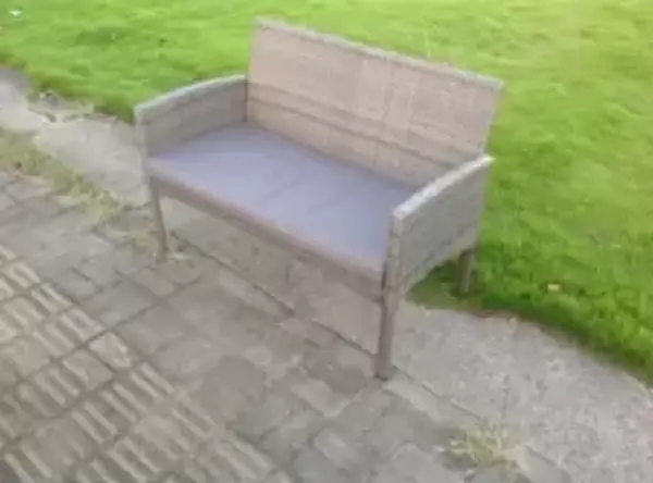 Image of Fimous 2 Seater Outdoor Dark Grey Rattan Lounge Complete Sofa Set with Cushion