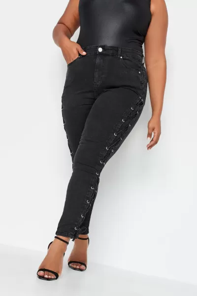 Image of Lace Up Skinny Jeans