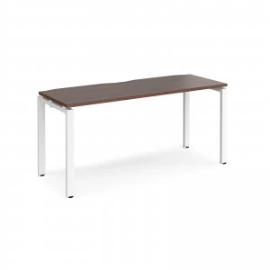 Image of Adapt II Single Desk 1600mm x 600mm - White Frame Walnut top