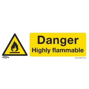 Image of Safety Sign - Danger Highly Flammable - Rigid Plastic