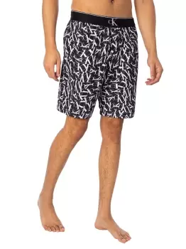 Image of Long Waistband Print Swim Shorts