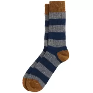 Image of Barbour Mens Houghton Stripe Socks Asphalt/Navy Medium