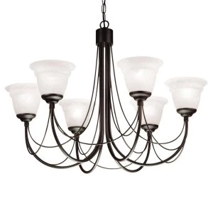 Image of 6 Light Multi Arm Chandelier Black Finish - Glass Shades Not Included, E14