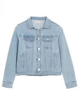 Image of Mintie By Mint Velvet Girls Washed Blue Denim Jacket - Blue