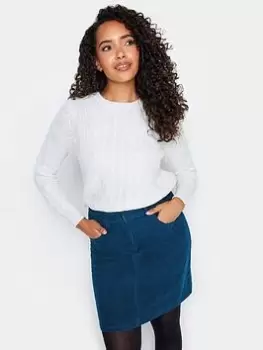 Image of M&Co Teal Cord A Line Skirt, Blue, Size 14, Women