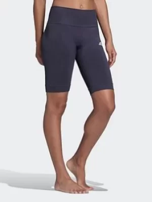 Image of adidas Aeroknit Seamless Short Tights, Blue Size M Women
