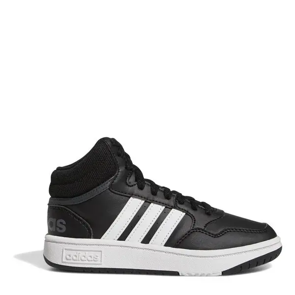 Image of adidas Hoops Mid Shoes Juniors Court Trainers C10 (28) Black 09017201100