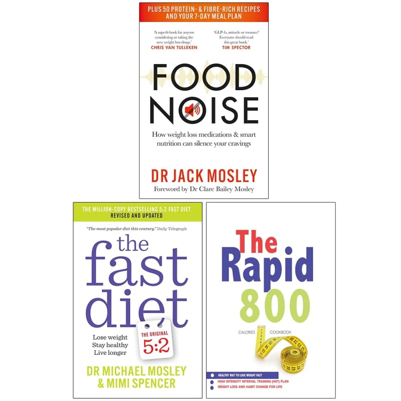 Image of Food Noise The Fast Diet And The Rapid 800 Cookbook Premium Deluxe Edition 3 Book Set Dr Jack Mosley & Dr Michael Mosley & Iota Books