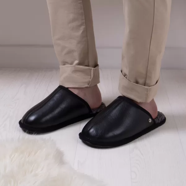 Image of Just Sheepskin Cooper Sheepskin Slippers Black