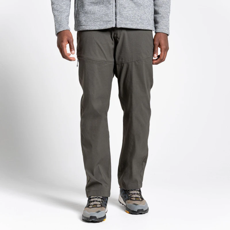 Image of Craghoppers Mens Kiwi Pro Polyamide Walking Trousers 32R - Waist 32' (81cm), Inside Leg 31' Dark Khaki CMJ564-2AT-32R