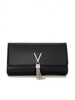 Image of Valentino By Mario Valentino Divina Tassel Clutch Bag - Black