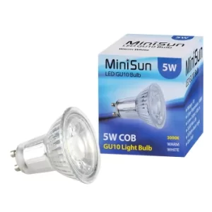 Image of 5W GU10 Warm White LED Glass Bodied Spotlight Bulb