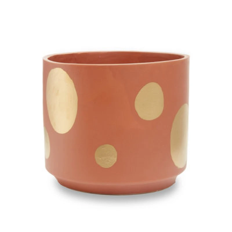 Image of Orsina Gold Speckled Ceramic Planter, Modern Large Ceramic Garden Pot For Home, Ceramic Pots For Indoor Plants