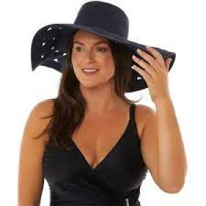 Image of Seaspray Navy Cut Out Detail Sun Hat