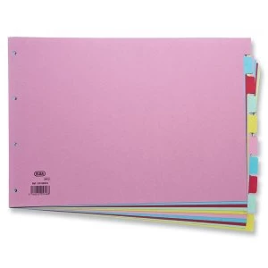 Image of Elba A3 Card Divider Europunched 10 Part Assorted Single