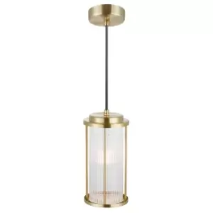 Image of Linton Outdoor Pendant Ceiling Light Brass IP54 E27