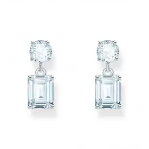 Image of Sterling Silver White Zirconia Mixed Cut Earrings H2276-051-14