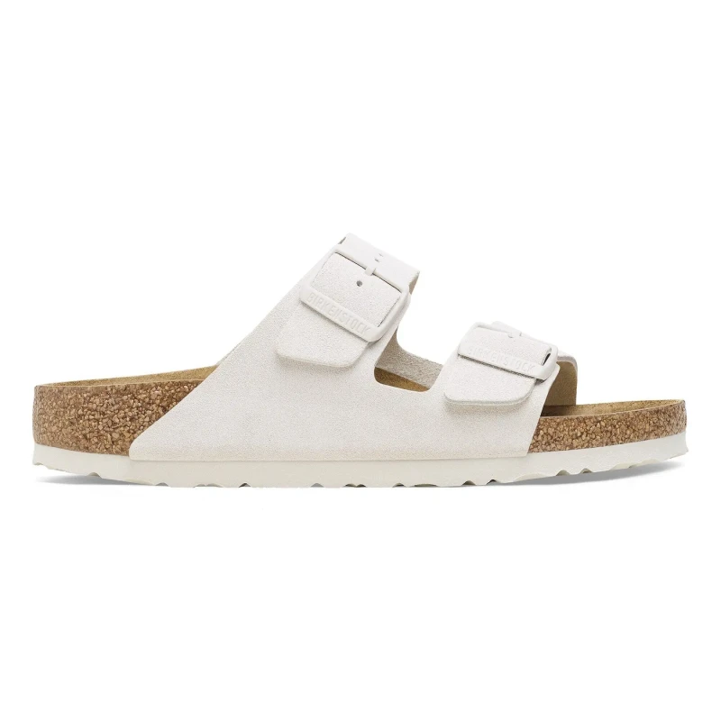 Image of Birkenstock Arizona Suede Leather Slippers White 41