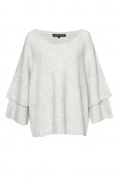 Image of French Connection Urban Flossy Ruffle Sleeve Jumper White
