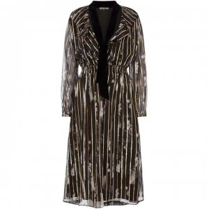 Image of Biba Floral Gold Foil Dress - Black multi
