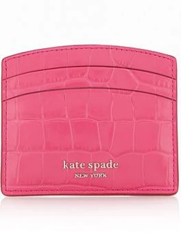 Image of Kate Spade New York Spencer Croc Embossed Leather Card Holder - Pink