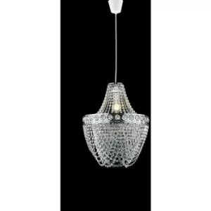 Image of Fan Europe BOLERO Pendant Ceiling Light Chrome, Acrylic 40x49cm
