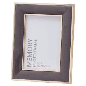 Image of Grey Velvet With Gold 5X7 Frame
