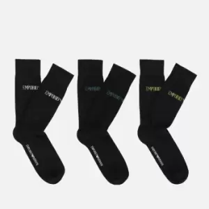 Image of Emporio Armani Mens 3 Pack Sports Socks - Black