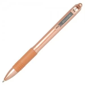 Image of Zebra Z Grip Smooth Rose Gold Retractable Ballpoint BK PK12
