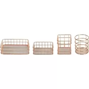 Image of Rose Gold Organisation Baskets - Set of 4 M&W - Rose Gold