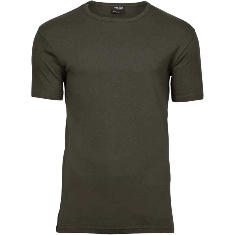 Image of TEE JAYS Mens Interlock T-Shirt in Dark Olive Size: Small Dark Olive Male S