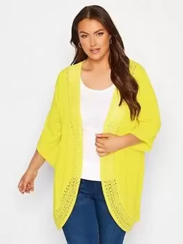 Image of Yours Lace Front Kimono, Yellow, Size 18, Women