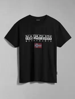 Image of Napapijri Ayas Flag T-Shirt - Black Size M Men