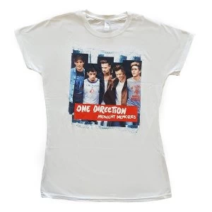 Image of One Direction - Midnight Memories Strips Ladies Medium T-Shirt - White