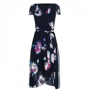 Image of DKNY Flutter Sleeve Midi Dress - 3651 SPRING NVY