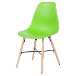 Image of Roloku Pair of Chairs with Metal Cross Rails - Green