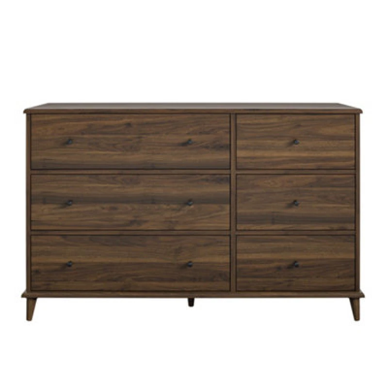 Image of Dorel Farnsworth 6 Drawer Dresser Walnut, Brown 9237222COMQEUK